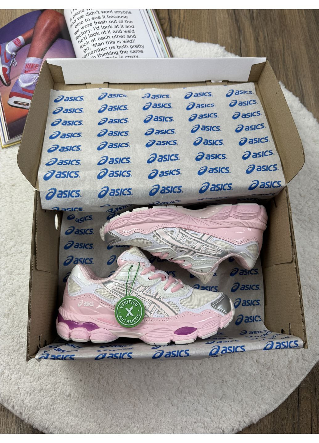 Рожеві Осінні кросівки чоловічі asics gel-nyc pink beige silver асікс гель нюк No Brand