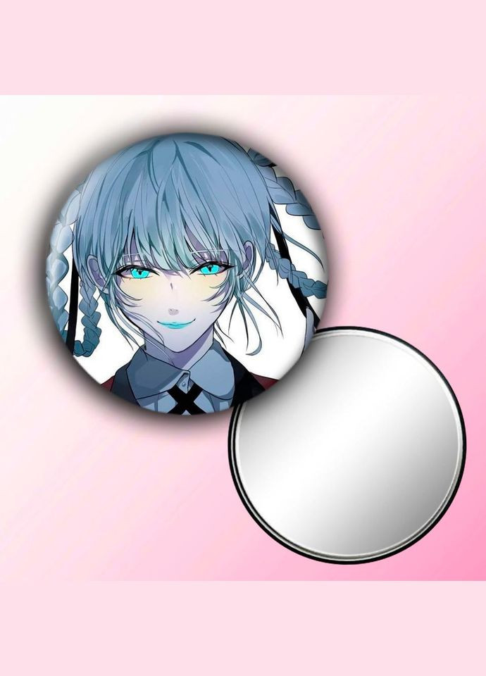 Дзеркальце косметичне кишенькове Аніме Шалений азарт #0010 із малюнком круглий 56 мм No Brand (309156309)