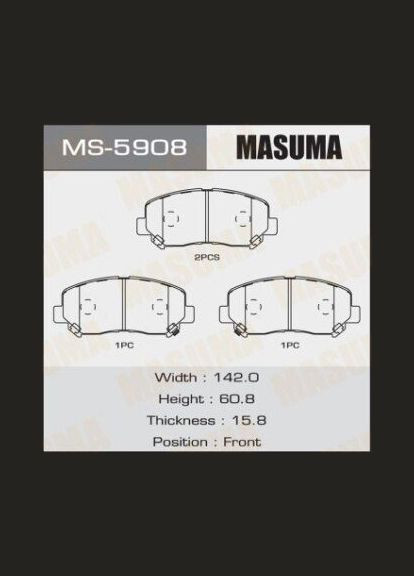 Колодки тормозные передние Mazda CX-5 (11-) (MS-5908) Masuma (361942563)