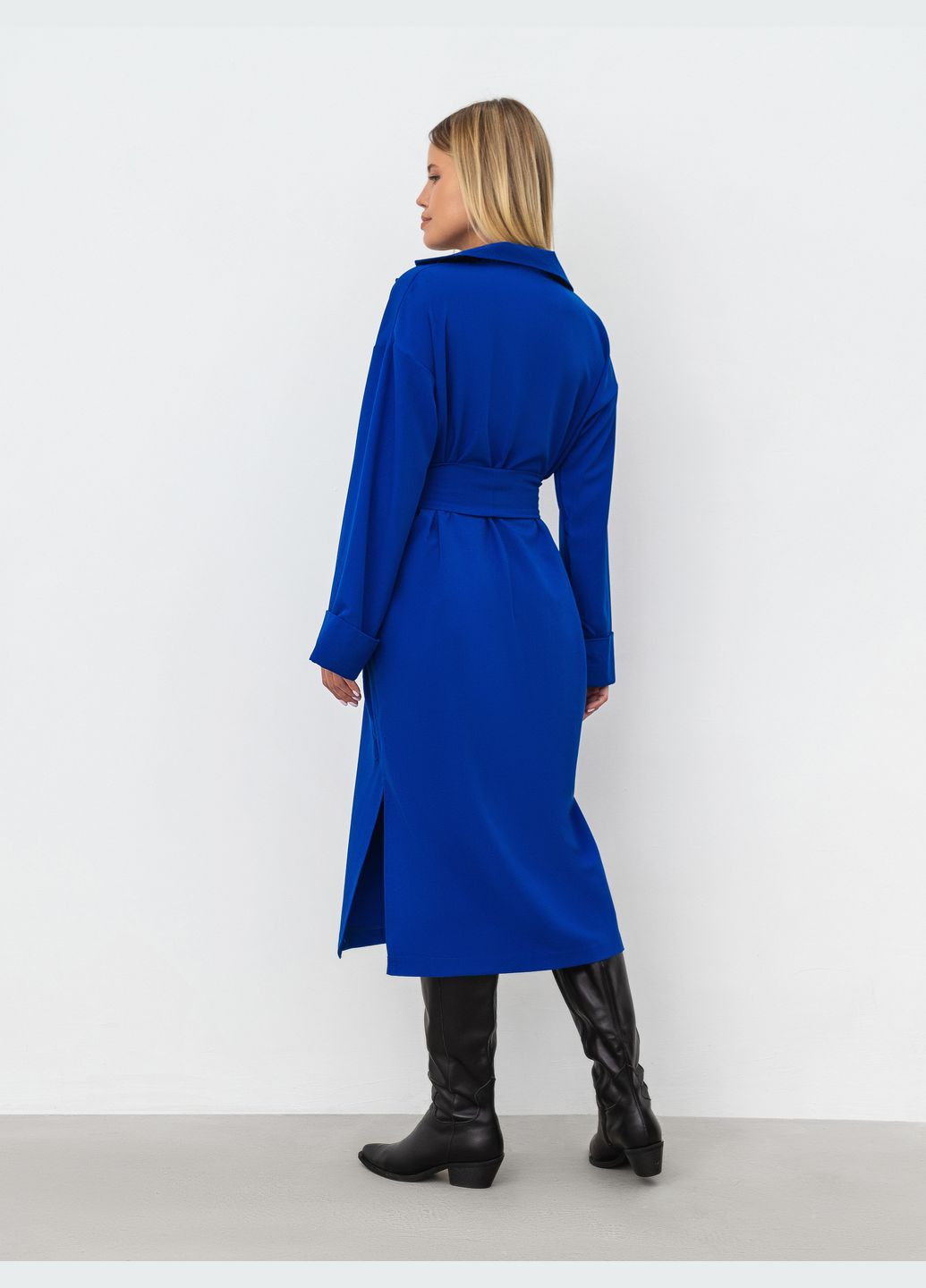 Синее повседневный платье-кимоно romashka Ромашка однотонное
