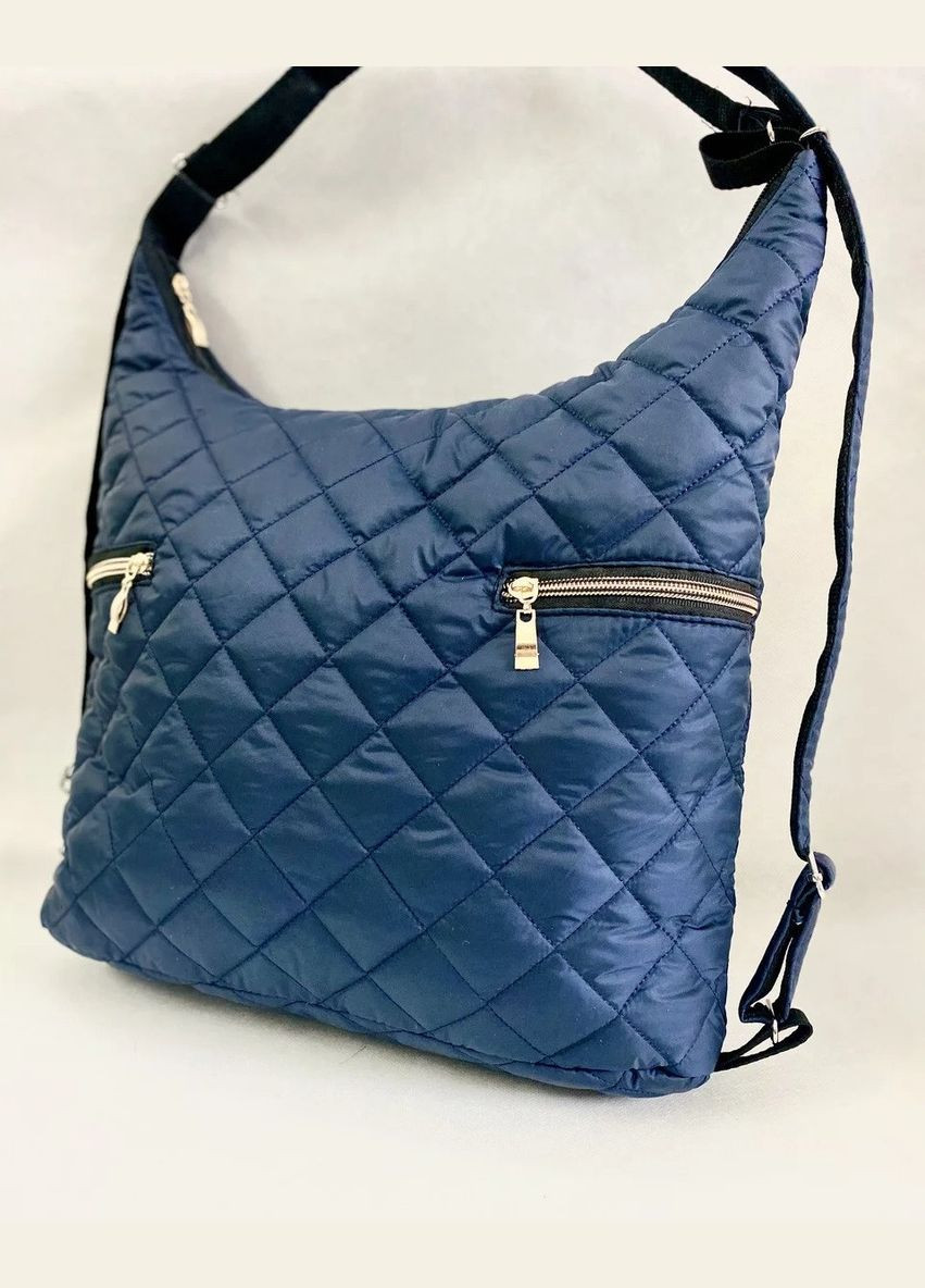 Женская сумка-рюкзак стеганая, плащевка темно-синий No Brand (319159064)