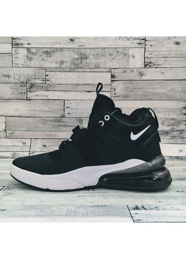 Чорні Осінні кросівки чоловічі nike air force 270 black white 2 найк аір форс 1 преміум No Brand
