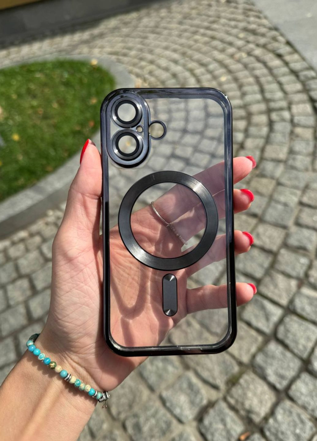 Чохол для iPhone 16 Plus Shining with MagSafe захист камери Black / чохол для айфон 16 Плюс магсейф чорний No Brand (305572620)