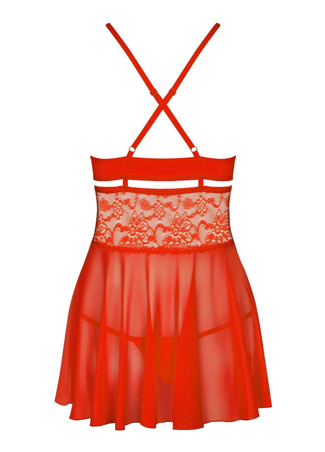 Бэби-долл 838-BAB-3 babydoll & thong red Obsessive (314507786)