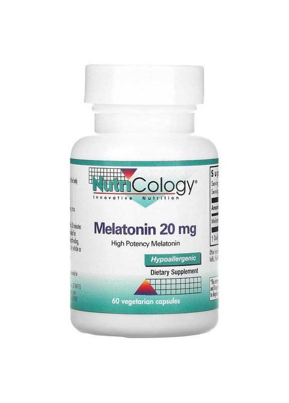 Мелатонин, Melatonin, 20 мг, 60 капсул NutriCology (351382909)