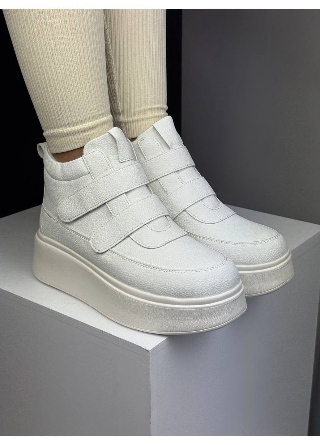 Зимние 531 ботинки зимние белые кожаные Yimeili