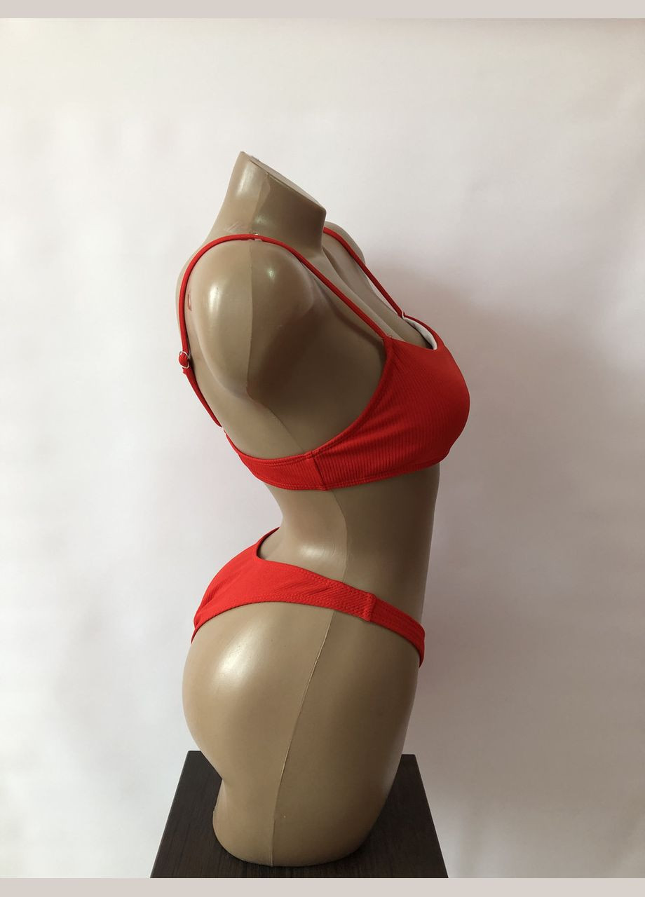 Красный летний женский раздельный купальник (6-62) No Brand