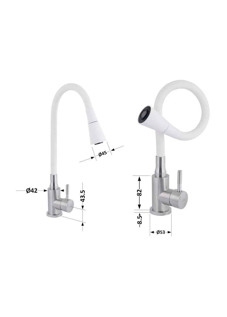 Смеситель для кухни Aria 015F31 с гибким изливом (k35) LDARI015F31WNK36981 WNK LIDZ (396885948)