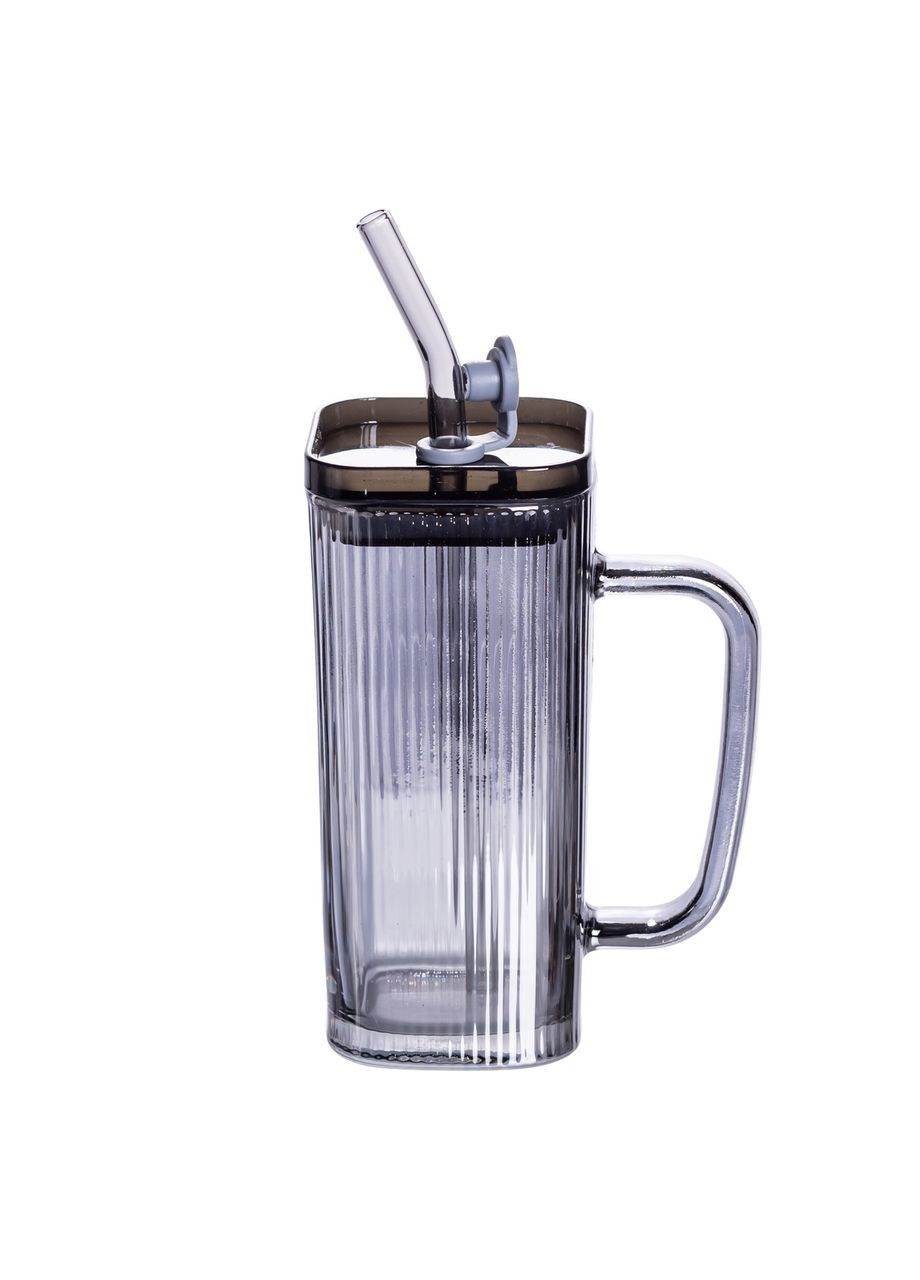 Кружка стеклянная с крышкой и трубочкой 280 (мл) чашка с трубочкой и крышкой на подарок HP-19-52 Yiwu (370974269)