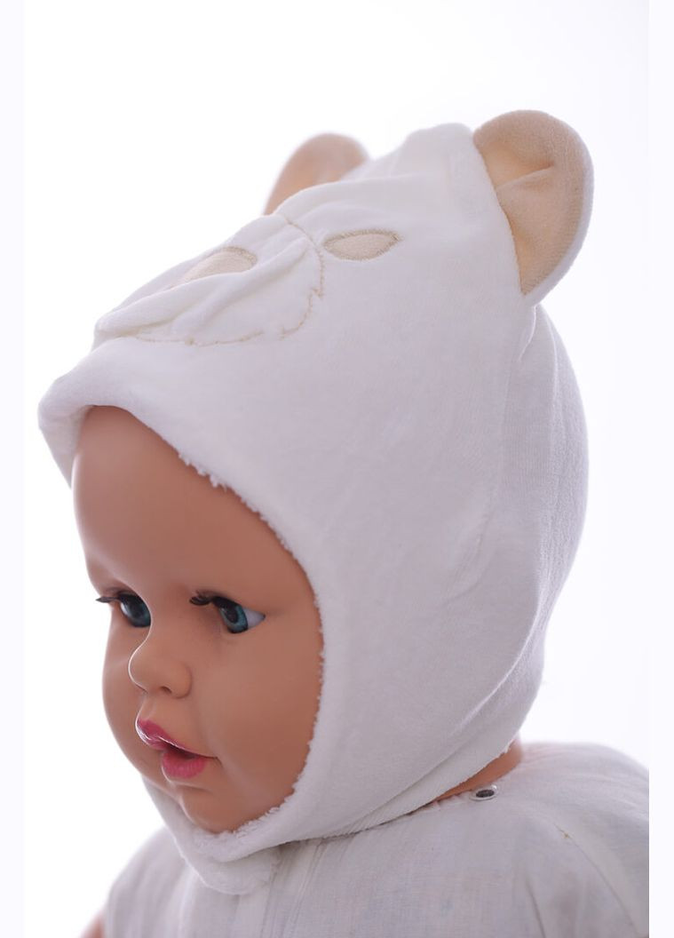 Шапка дитяча велюр на траві Ведмедик бежевий 9м+ (36630) BABYKROHA (323469664)