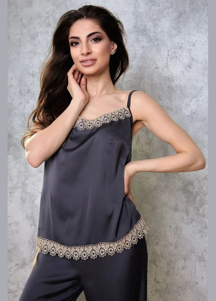 Сіра всесезон піжама топ + брюки Seventeen