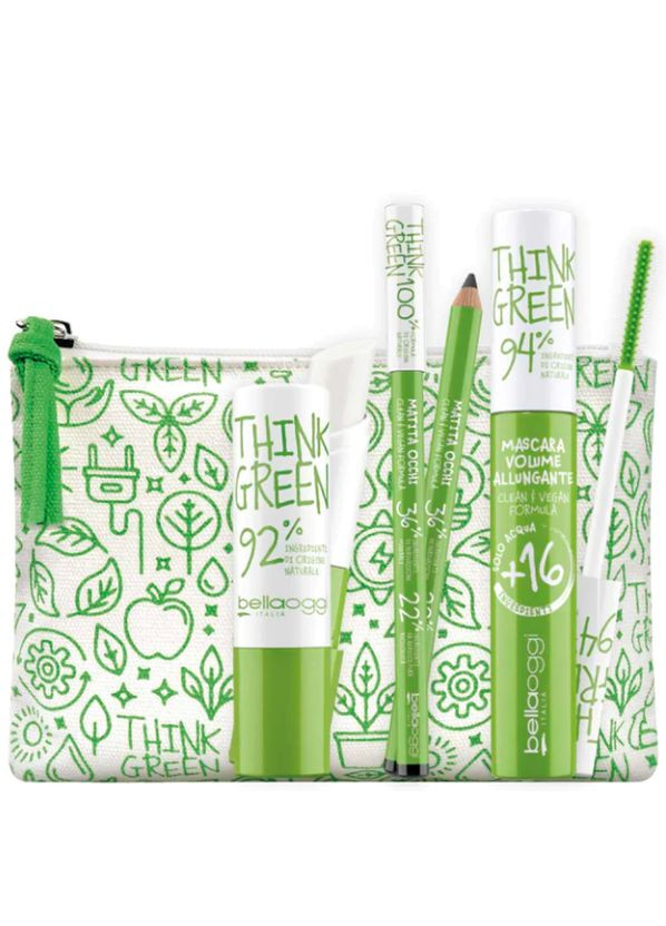 Набор косметики Kit Think Green (тушь для ресниц+карандаш для глаз+гигиеническая помада+косметичка) Bellaoggi (307497512)