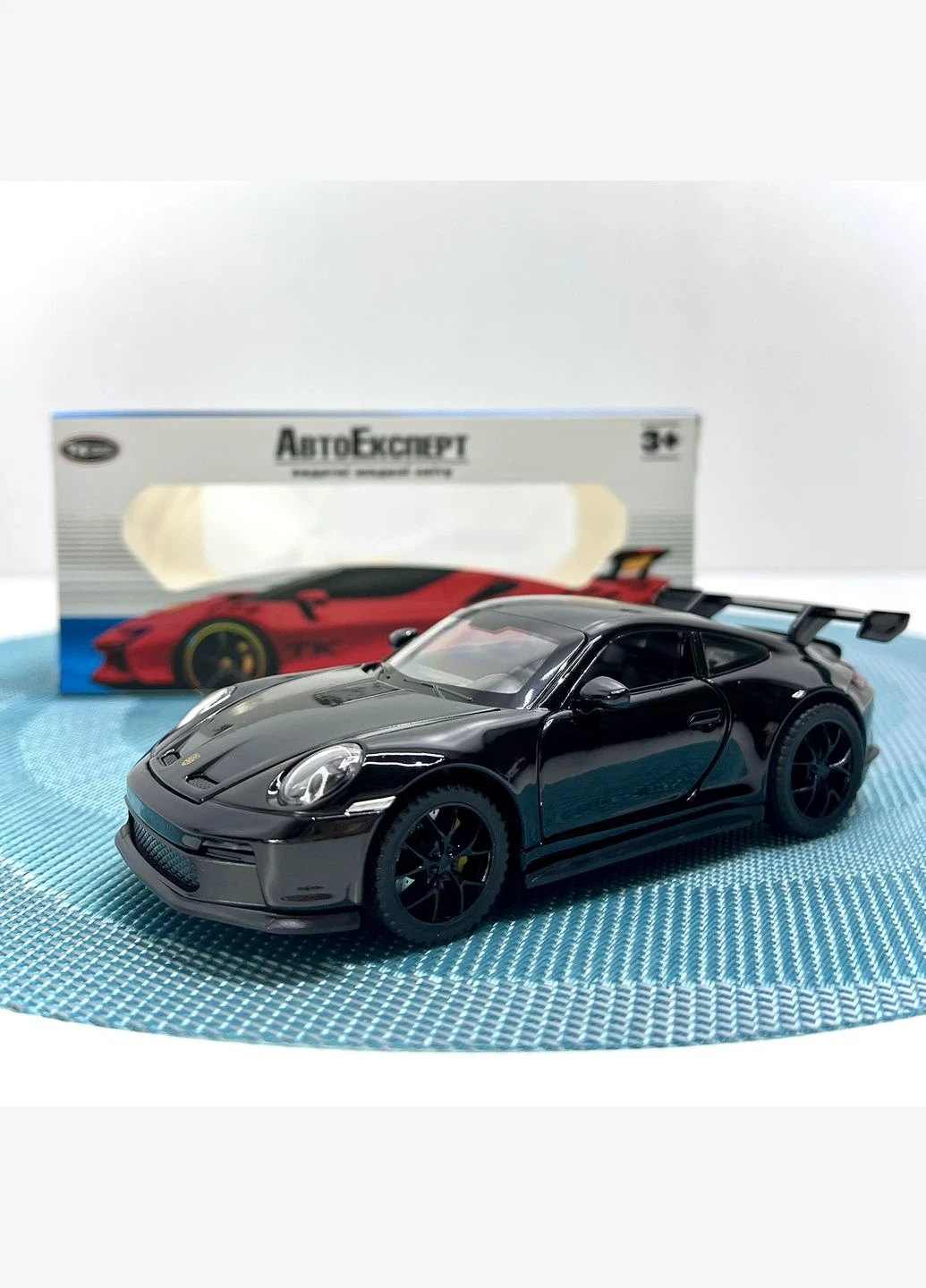 Машинка металева АвтоЕксперт Porsche 911 1:32 світло/звук 15см Чорна (14772) No Brand (317565517)