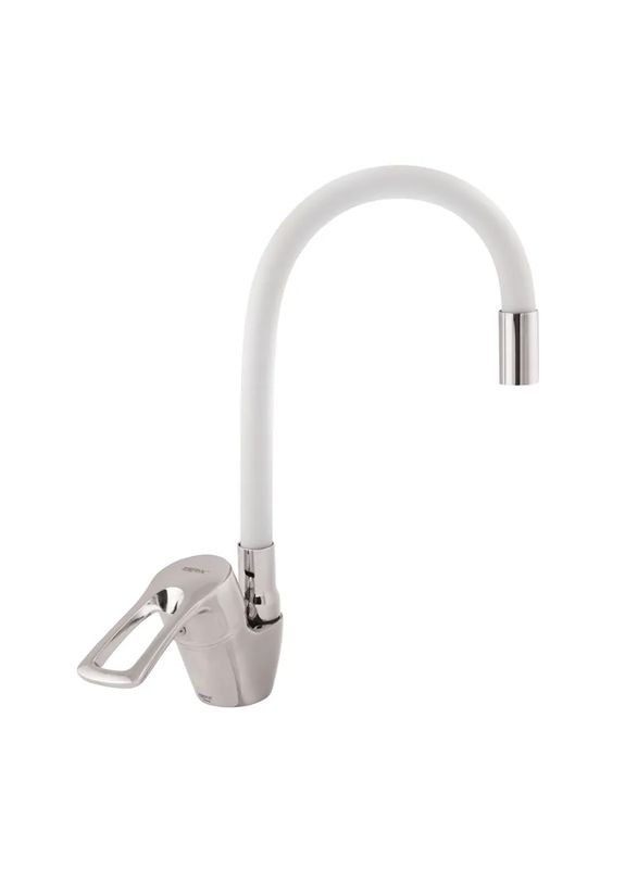 Змішувач для кухні YUB 181 з білим гнучким виливом (ZX1580) — одноважільний змішувач для кухні з білим гнучким виливом Zerix (334003582)