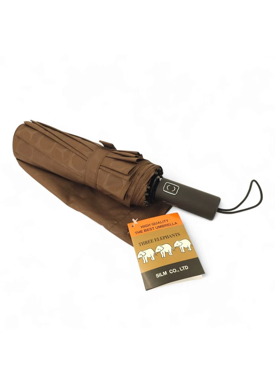 Коричневый зонт автомат женский три слона 37092 - 4 12 усиленных спиц антиветер коричневый Три Слона средний (390261801)
