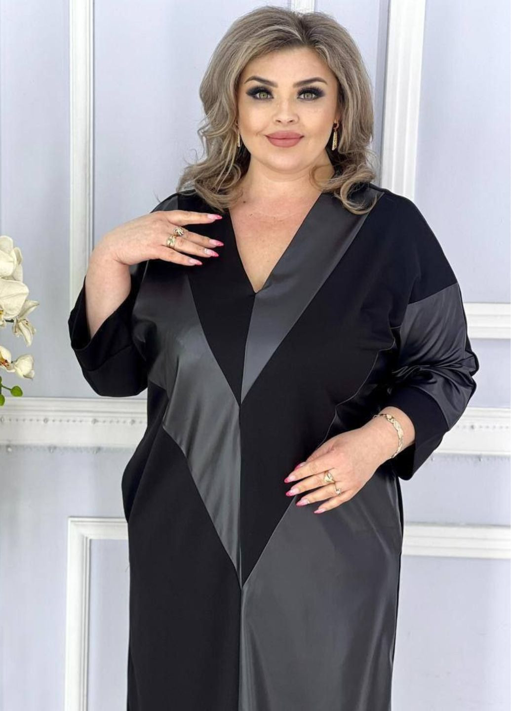 Черное повседневный платье меди свободного кроя Tik-Tak