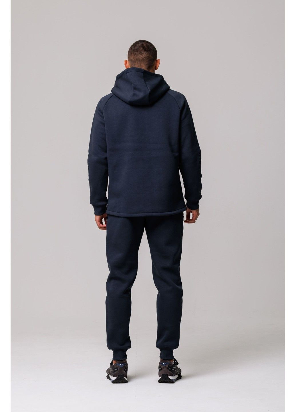 Спортивний костюм чоловічий осінь зима на флісі 4ZIP з кофтою на замку графіт Handy Wear (311314383)