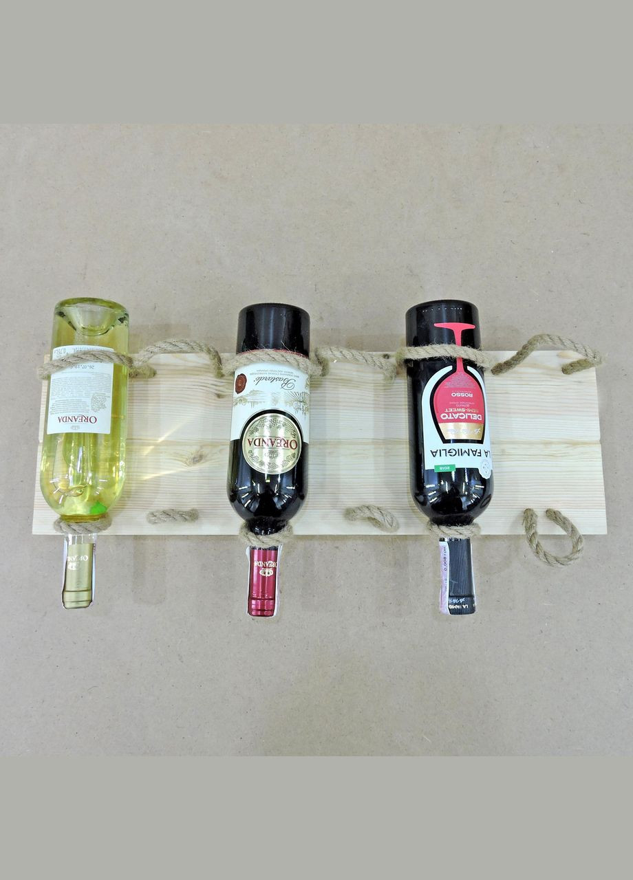 Настенная винная полка из дерева Нагато 6 бланже (ПНК-602301) No Brand (327425644)