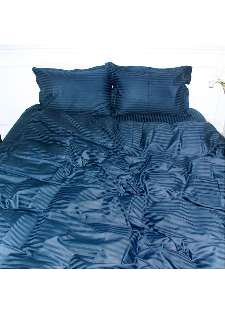 Постельное белье SatinStripe 30-0021DarkBlue 200х220 (m216291) Mirson SatinStripe 30-0021DarkBlue 200х220 Євро (366568054)