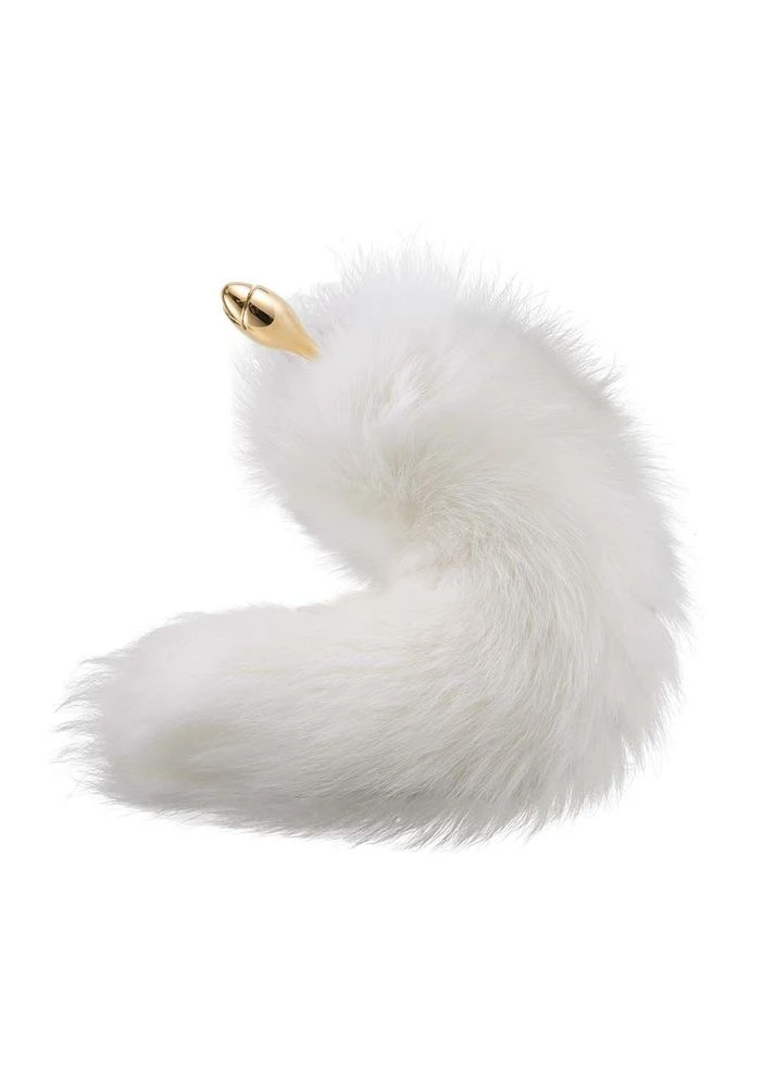 Металлическая анальная пробка Лисий хвост SEVANDA White Fox-Tail Anal Rose-shape Plug Lockink (395734214)