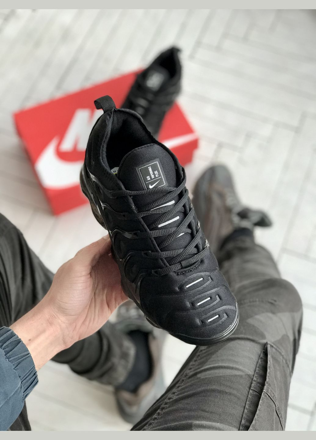 Кросівки жіночі і чоловічі Nike VaporMax plus black | Найк ВапорМакс плюс чорні No Brand чорні демісезони (307288634)