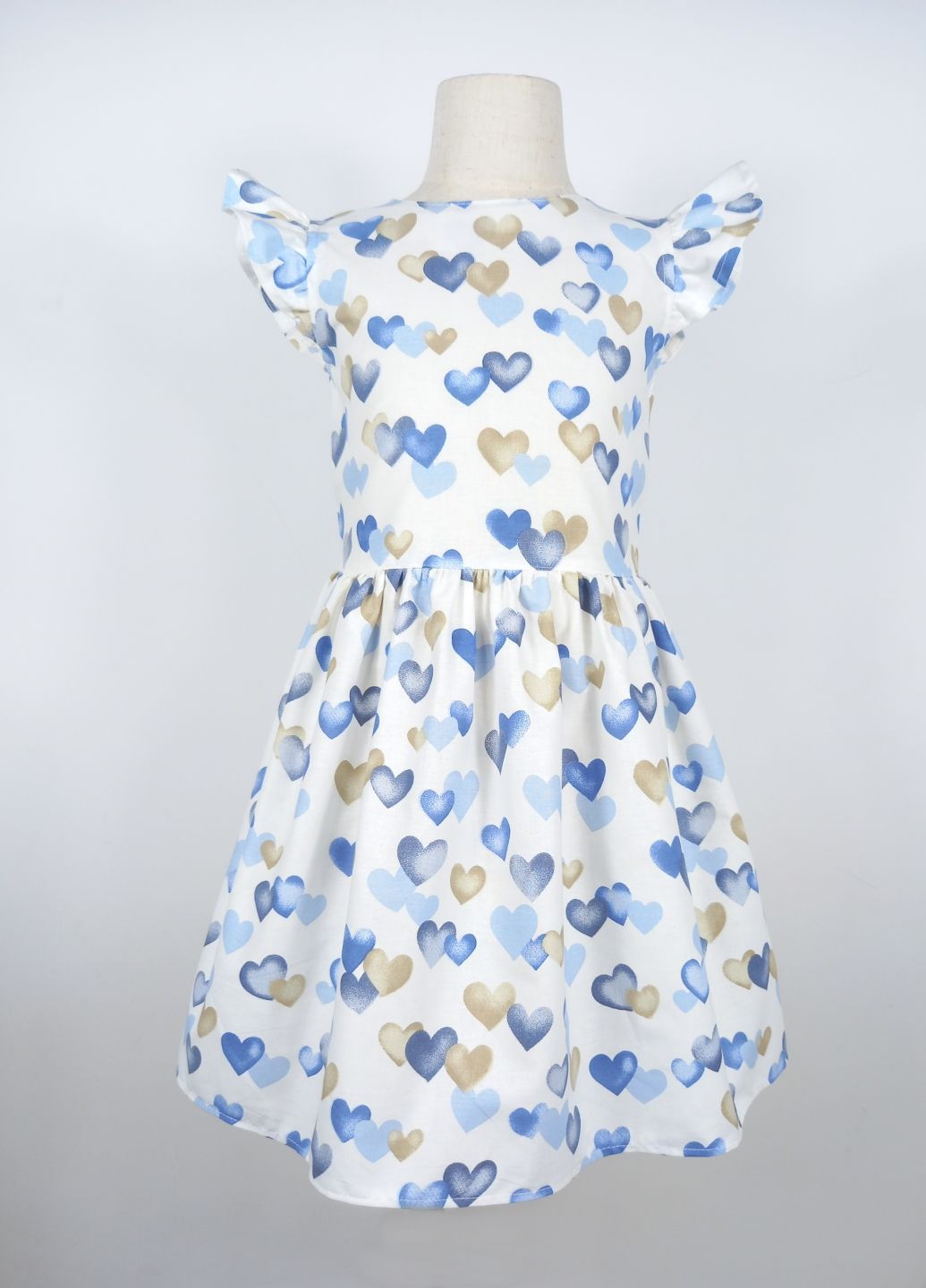 Белое платье голубые сердца на белом GEX (297081079)