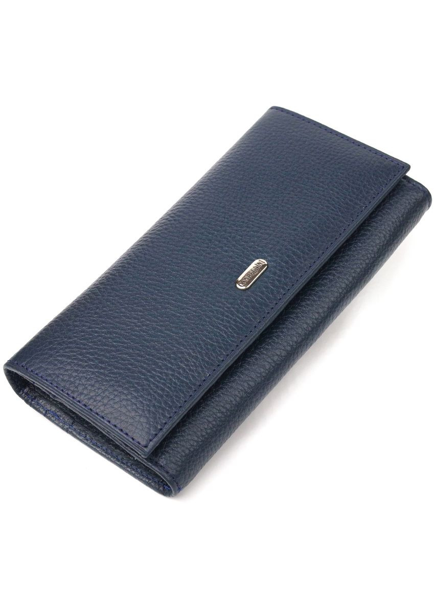 Женский кошелек из зернистой кожи с монетницей и отделениями для карт синий (sku_21659) No Brand (328218364)