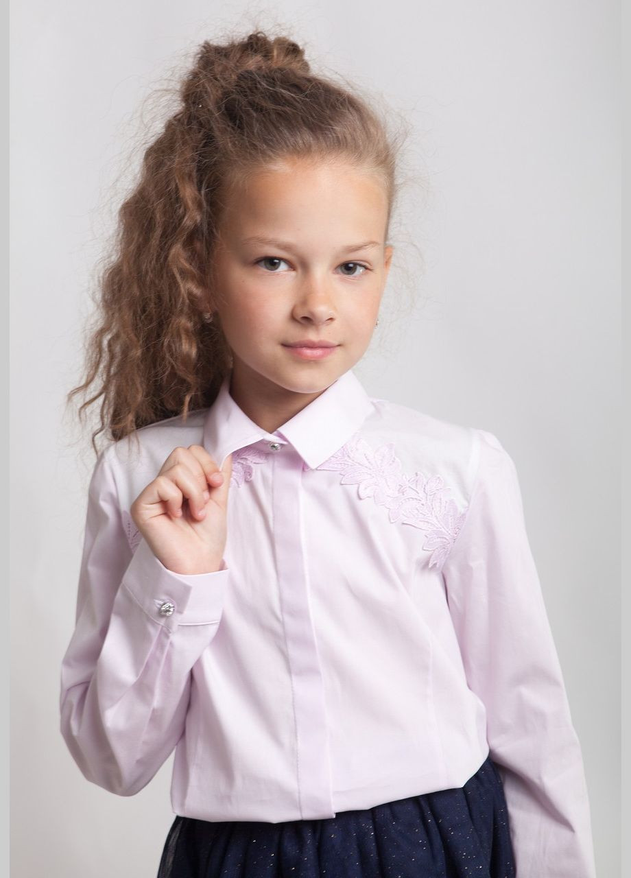 Блузка-сорочка у рожевому кольорі з мод. 8011 Світ блуз (330615142)