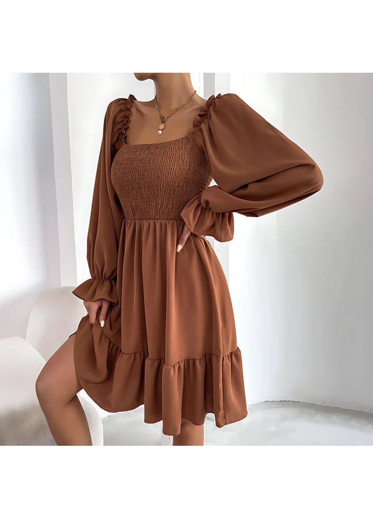 Коричневое повседневный, коктейльное, вечернее, кэжуал женское платье FINO Mode