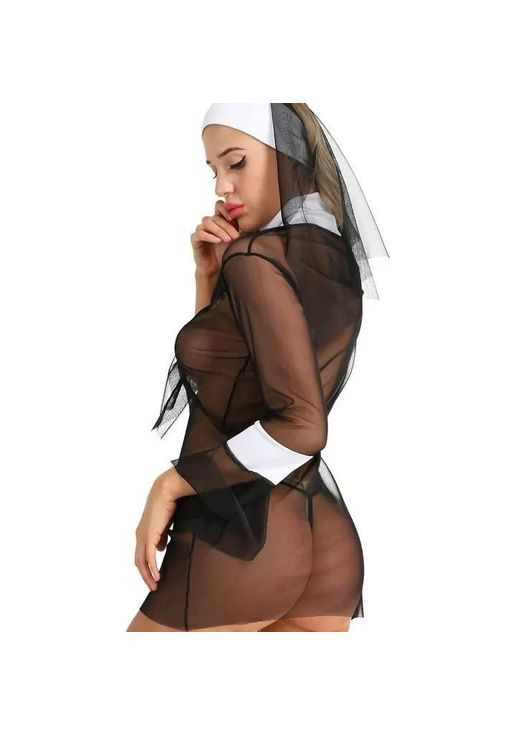 Соблазнительный эротический костюм 'Сладострастная монахиня' S, черный K000203 No Brand (366888103)