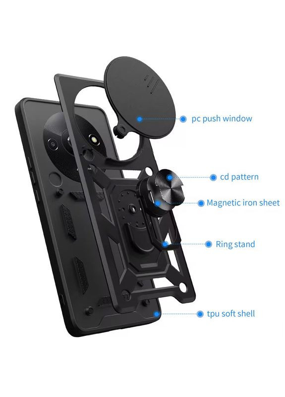 Ударостійкий чохол Camshield Serge Ring для Xiaomi Redmi A3 / A3x Black No Brand (340063752)