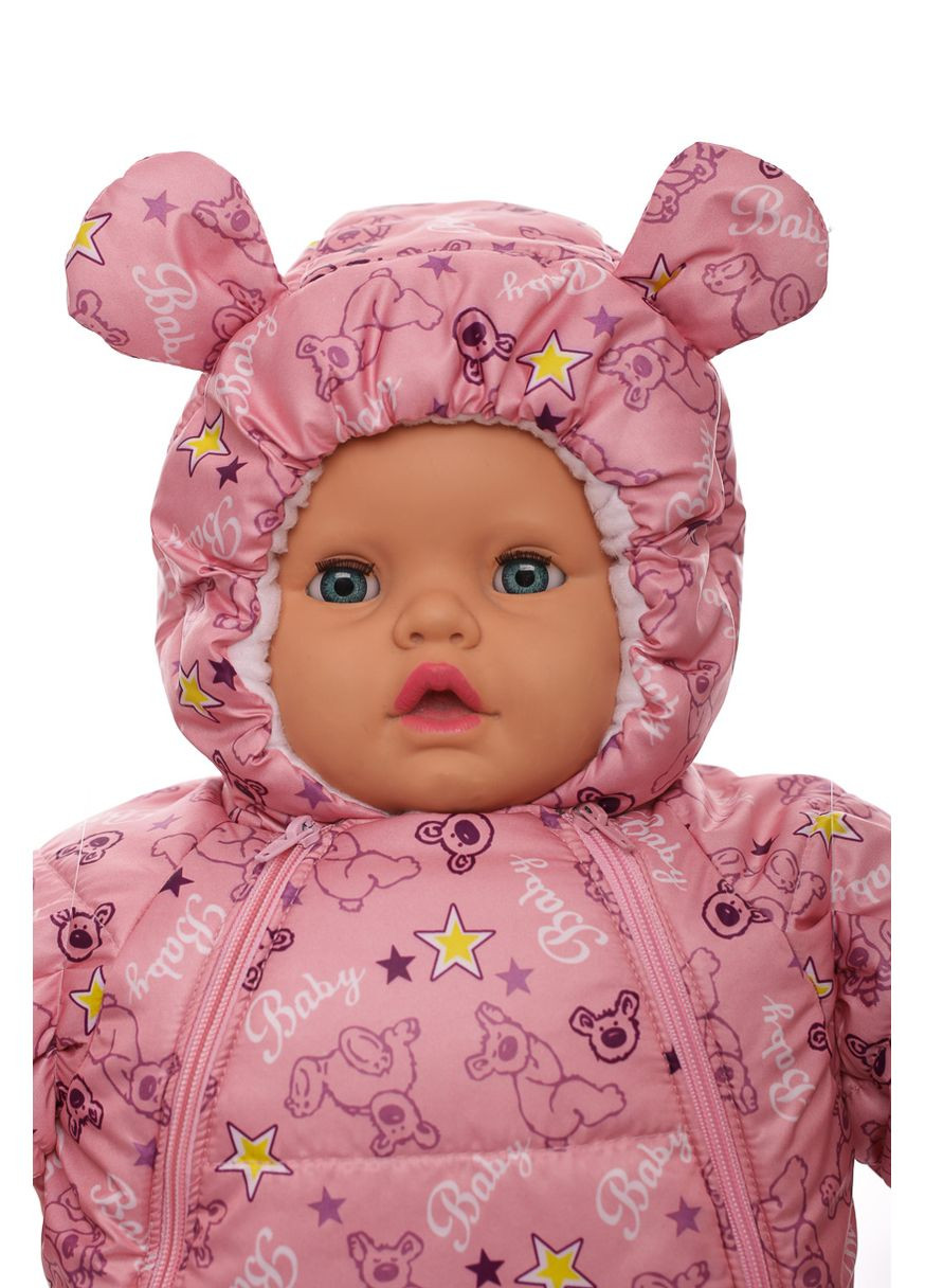 Конверт на флісі для дівчинки з принтом Ведмедик baby рожевий 68 см (44952) BABYKROHA (297200457)