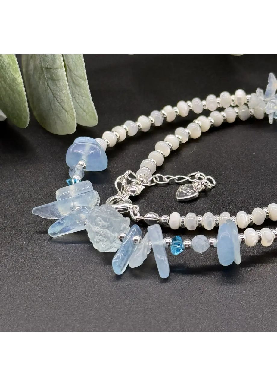 Чокер натуральный Аквамарин, Жемчуг рис, Перламутр, фур-ра гип-ный сплав цвет серебро d-11х4мм+- L-37-42см No Brand аквамарин, жемчуг (культивированный), перламутр латунь, натуральный камень, стекло серебро (362695395)