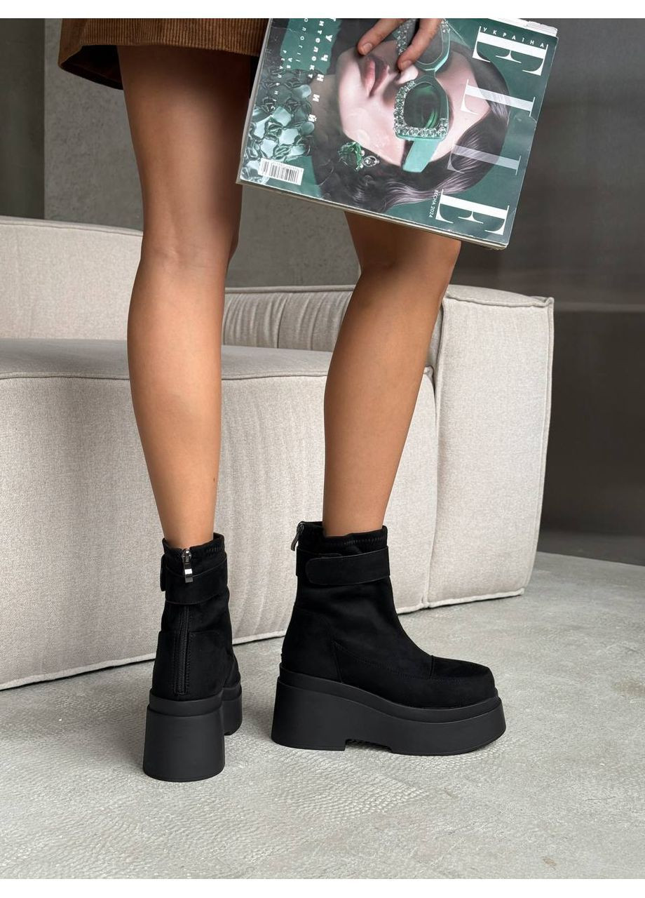 Зимние женские зимние ботинки на платформе No Brand из искусственной замши