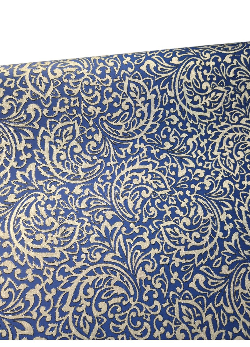 Обои виниловые на флизелиновой основе 57596, синие с золотом для гостиной, спальни, коридора MARBURG (339111220)