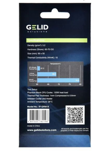 Термопрокладка Solutions GP-Ultimate 90x50x0.5 mm (TP-GP04-A) Gelid (339083779)