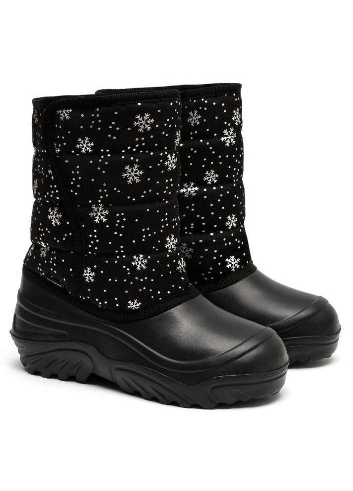 Дутики дитячі Jumper в сніжинки чорні Oldcom CJC (305684412)