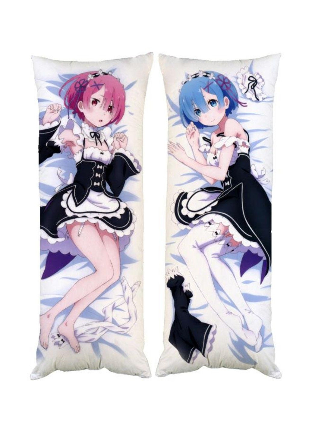 Подушка дакимакура Рем Рам Жизнь с нуля Ре зеро декоративная ростовая подушка для обнимания двусторонняя No Brand (328315376)