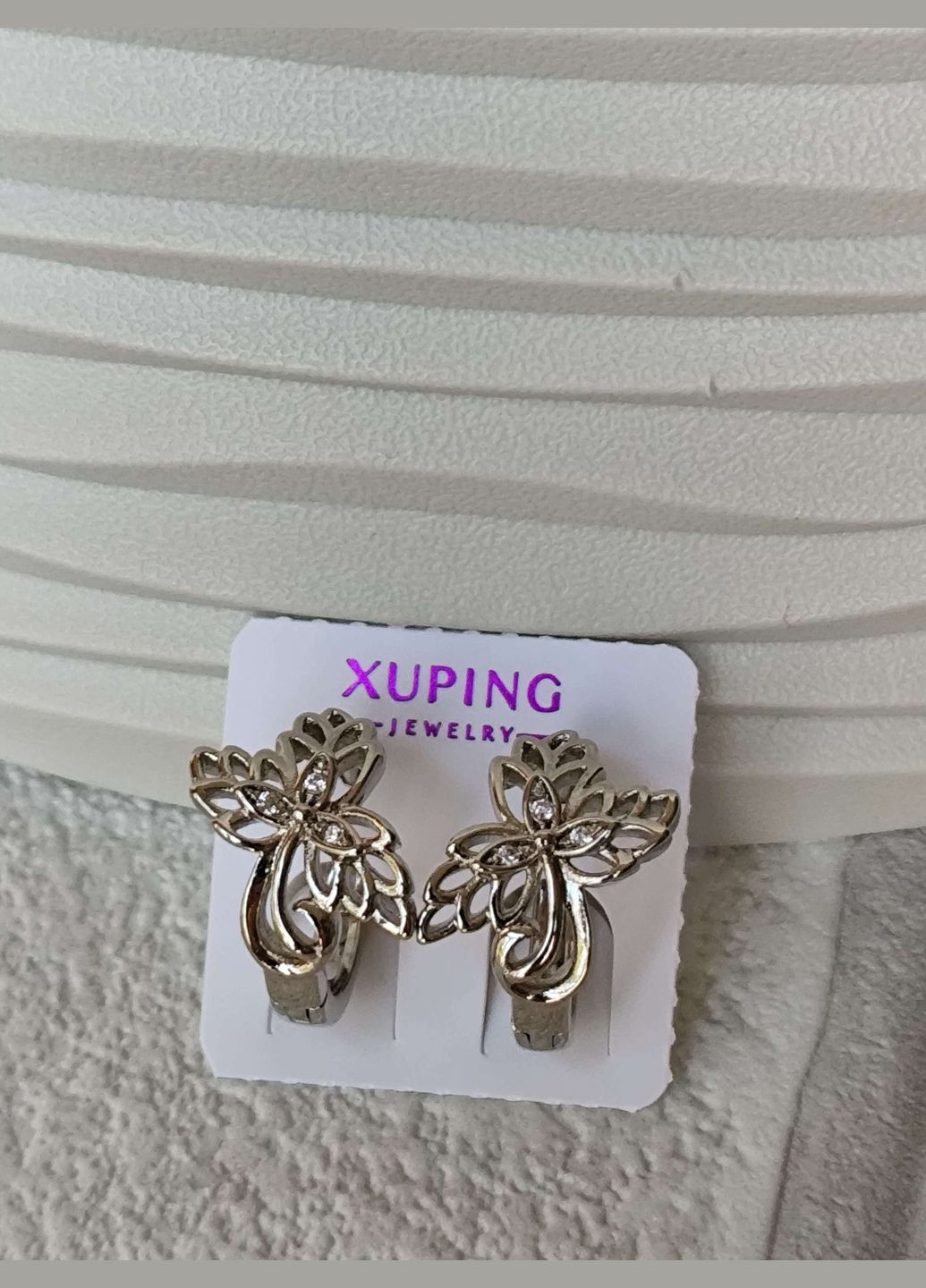 Трендові сережки коло ксюпінг xuping родій медична сталь Xuping Jewelry (337503371)