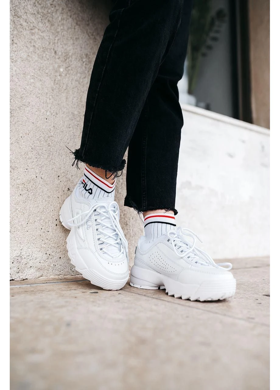 Белые летние кроссовки fila evo sock white фила ево сок No Brand
