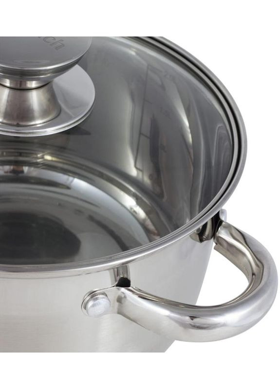 Кастрюля из нержавеющей стали 2400мл с крышкой для готовки и запекания посуда для кухни Ofenbach (368978001)