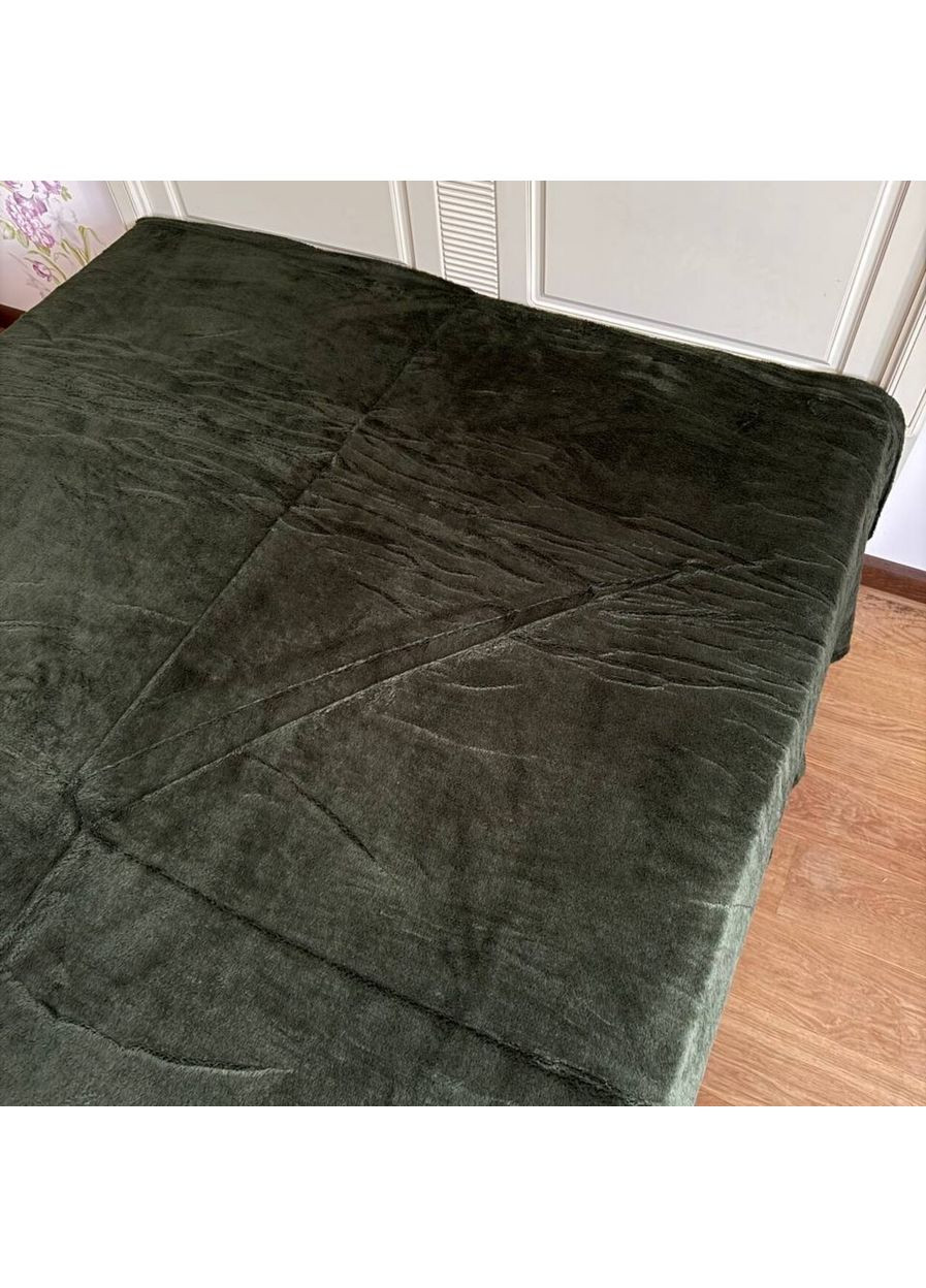 Плед-покрывало флисовый евро 200х230 темно-зеленый ODN4 Colorful Home (366959120)