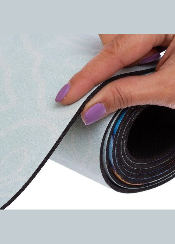 Килимок для йоги замшевий каучуковий Блакитний-рожевий FI-5662-58 Record (334304435)