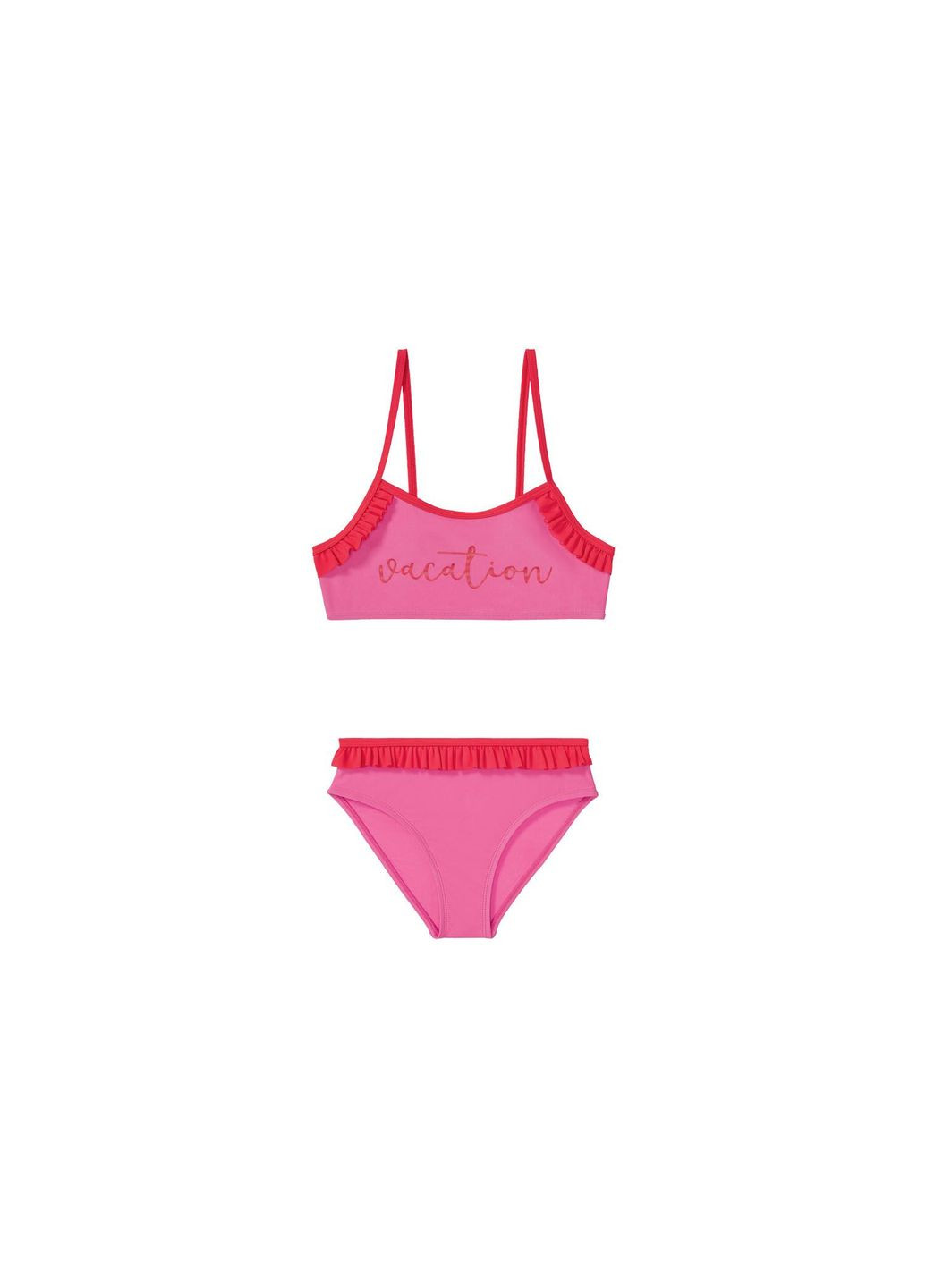 Рожевий літній купальник для дівчинки роздільний Pepperts