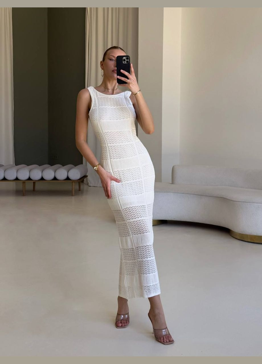 Белое кэжуал платье No Brand однотонное