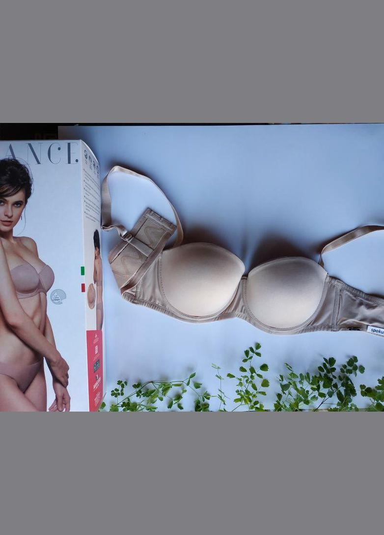 Бежевий бюстгальтер балконет leilive 6004 бретелі знімаються бежевий лейлів Leilieve поліамід