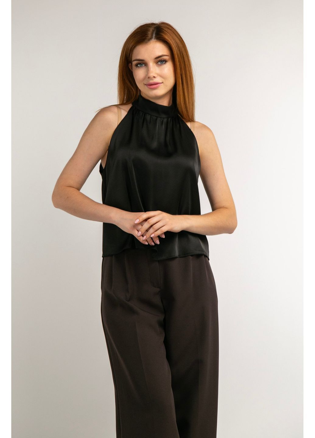 Блуза атласная с открытыми плечами CHICLY — 361946373