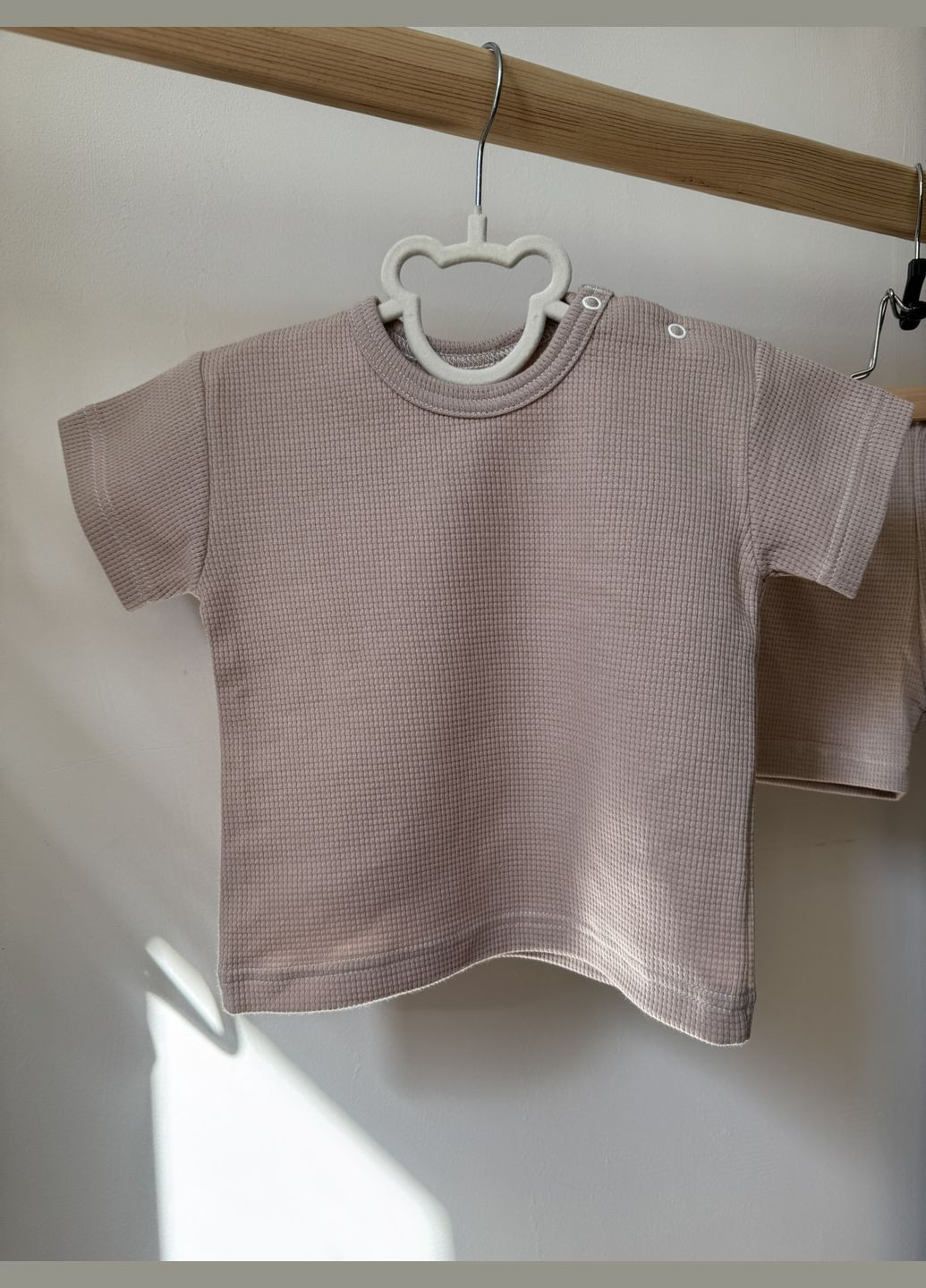 Кавовий літній костюм шорти та футболка інтерлок з шортами Little Angel Костюм