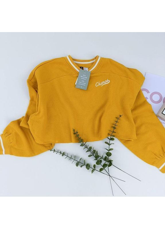 Жовтий вкорочений світшот H&M (362082774)