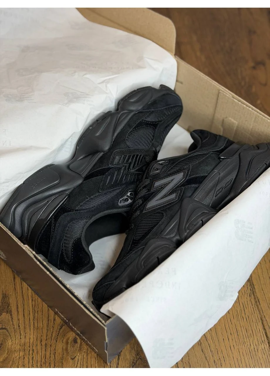 Чорні кросівки чоловічі new balance 9060 triple black нью беланс 9060 чорні демісезон No Brand
